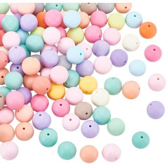 PandaHall 100 gabali 20 mm Chunky Bubblegum krelles, necaurspīdīgas apaļas akrila krelles, matētas lielas krelles, vaļējas starplikas krelles juvelierizstrādājumu izgatavošanai, aproces, kaklarotas, DIY darbs