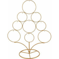 Villa d'Este Home Tivoli Metal Christmas Tree Height 46 cm 9 Hooks Gold Xmas Tree