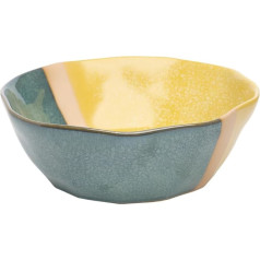 Tranquillo Serving Bowl Keramiskais Budas bļoda Rūpnieciskais dzeltens/zaļš graudaugu bļoda Uzkodu bļoda Dip Bowls Ramen Bowl Brokastis 20 x 20 x 7 cm