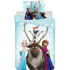 Jerry Fabrics Disney Frozen Sniegpārsliņas 03 collu bērnu gultas veļa Segas pārvalks 160 x 200 cm un spilvendrāna 70 x 80 cm 100% kokvilna