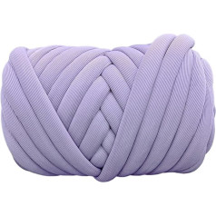 MagiDeal Chunky dzija Jumbo cauruļveida dzija Arm Knit dzija Mazgājama mīksta 500 g bieza Chunky dzija Tube Giant dzija grozi paklāju izgatavošanai Throw, gaiši violeta