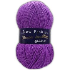 Woolcraft Doppelstrickwolle zum Stricken und Häkeln von Woolcraft, Violett, 718-100 g, 5 Stück