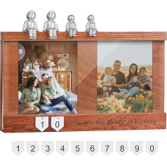 Bilderrahmen aus Holz, personalisiertes Hochzeitsgeschenk für Paare, zum 10., 20., 30., 40., 50., 60., 70. Hochzeitstag, Geschenkidee