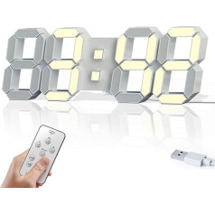 COVERY Digitale LED-Uhr, Wanduhren, großer Wecker, Nachtlicht, für Papa und Mutter, Desktop, moderne Uhr für Yong-Mann, mit Ladekabel, kein Kopf (Nachtlicht 38,1 cm)