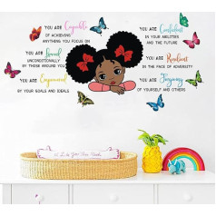 Cute Black Girl Wall Stickers Kids Cartoon Bedroom Background Decoration Self Adhesive Hedgehog Video Game Stickers Birthday Party Supplies