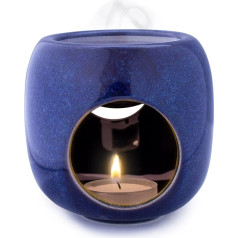 Kaloogo Sabai Scent Pure Ceramic Essential Oil Burner - minimālistiska aromātisko eļļu degviela - ideāls siltuma izdalījums - augstas kvalitātes eļļas degļa tējas gaisma - vaska un aromātiskajām eļļām - aromlampa (okeāna zila)