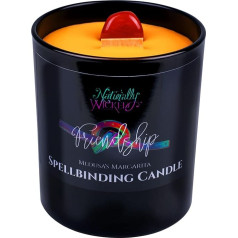 Naturally Wicked Spellbinding Friendship Candle | Draudzība Magic Candle with Red Jasper Crystal | Koka dakts svece