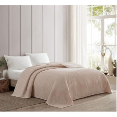 Beatrice Home Fashions šenila gultas pārklājs, King Size Bed Cover, Blush