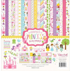 Echo Park Paper Company Perfect Princess Collection Kit Perfektes Prinzessinnen-Sammel-Set, pelēks, 12x-12 collas