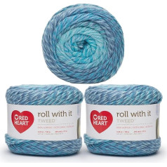 Red Heart Roll with It Tweed Oceanic 3 iepakojumi 150 g akrila 4 vidēja (Worsted dzija) 300 m adīšanas tamborēšana