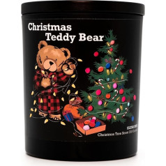 Ароматическая свеча Christmas Tree Teddy Bear, Рождество, соевый воск, свеча с трещащим деревянным фитилем, свеча ручной работы 200 г, время горения до 60 