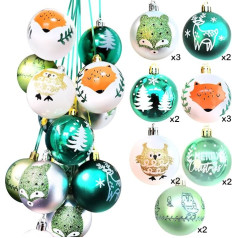 Regendeko Green Christmas Baubles Set Ziemassvētku eglīšu baubles Plastmasas Ziemassvētku rotājumi Ziemassvētku eglīšu rotājumi Ziemassvētku rotājumi Ziemassvētku rotājumi Ziemassvētku rotājumi