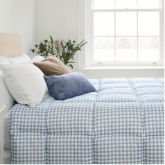 NIGHT LARK Bettdecke ohne Bezug, 4,5 Tog, Super-King-Size-Bett, Gingham-Kollektion, Luxus-Bettwäsche, hypoallergen, maschinenwaschbar, Dunkelblau