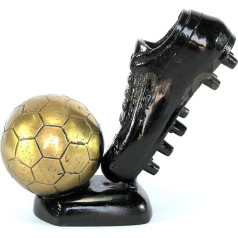 ESPLANADE Wunderschöner dekorativer Fußball- und Schuh-Schaustück aus Messing, Heimdekoration, Messing-Skulptur, Weltmeisterschaft mit goldenem Stiefel, ähnlich aussehender europäischer goldener Schuh