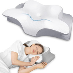 HOMCA Nackenkissen Kopfkissen, Memory Foam Ergonomisches Kopfkissen 3D-Kühlung Kissenbezug für die Rücken-, Seiten- oder Bauchlage, 62 x 41 x 8/10 cm