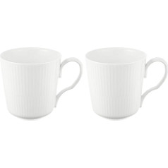 Royal Copenhagen White Fluted Mega 1017377 2 tasīšu komplekts ar rokturiem Porcelāns balts 28 cl