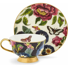 Spode Creatures of Curiosity Coupe tējas tasīte un krūze melnā un krēmkrāsas krāsā, CRCBC8821-XG