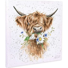 Wrendale Designs White Daisy Flower Square Canvas Wall Art Picture Print 20cm