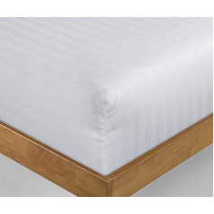 Luxevoir® Small Double Fitted Sheet Ultra Soft Satin Stripe Microfiber 40CM Extra Deep Skirt Hipoalerģiska elpojoša un bez trokšņa 122x190+40cm