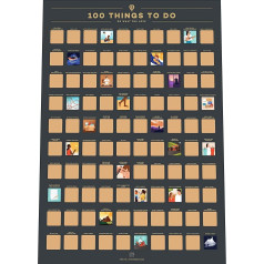 Enno Vatti 100 Things to Do Scratch Off plakāts - iedvesma jautrām un jēgpilnām aktivitātēm (42 x 59,4 cm)