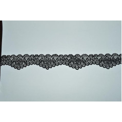 WedDecor Spitzenband mit Blumenmuster, zum Nähen, für Hochzeitskleider, dekorativ, DIY-Handwerksprojekte, professionelle Verzierung, Kleidung, Dekoration, Zubehör, 165 mm, Schwarz, 25 Meter