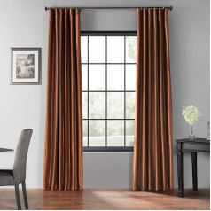 HPD Half Price Drapes Faux Silk Blackout aizkari telpu apdare Vintage Textured (1 panelis) PDCH-KBS36BO-96 Copper Kettle 50