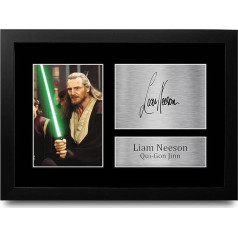 HWC Trading Liam Neeson A4 Framed Parakstīts Iespiests Autographs Picture Print Foto displejs Dāvana Star Wars Qui-Gon Jinn filmu faniem