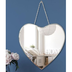 qmdecor Sirds formas spogulis ar dzelzs ķēdi sienas dekoram 12x12 collu sienas piekaramais reālā stikla bez rāmja dekoratīvais spogulis Glam Mirror Glam Mirror