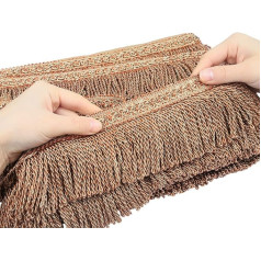 Fenghuangwu 5,5 m × (8,3 cm) skersmuo Bullion Fringe Trimming didelio tankio audinio apdaila ir puošmenos Užuolaidų svoriai Fringe siuvimo DIY apdaila (Mix Orange + Beige)