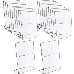 CCCYMM Acrylic Sign Holder, Clear Picture Frame Photo Signs Bevelled Back for Office Desk Restaurant 4x6 Inch (Vertical)