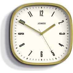 JONES CLOCKS Kvadrātveida retro sienas pulkstenis no augstas kvalitātes akrila The 'Marvel' zelta krāsā, 30 x 30 x 5 cm