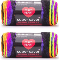 Red Heart E302C.4970P02 Super Saver Jumbo akrila gaismu lentes, 2 iepakojumi, 880 metri