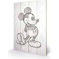 Pyramid International SW11129P Mickey Mouse Sketched Single Wandarbeit Izgatavots no egles koka, apdrukāts uz audekla