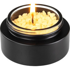 Wachsmann Glass Candle Beeswax Pastilles - свеча из пчелиного воска в банке с бамбуковой крышкой с гравировкой - герметичная и многоразовая - экологичная и уст