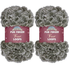 JubileeYarn Fun Polyester Finger Fur Loops - 200g/maisliņš - Strix - 2 šķeterējumi