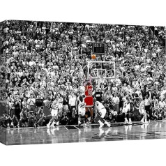 canvashop Modern Painting Dzīvojamā istaba Michael Jordan 50 x 35 cm Pēdējais šāviens Nba attēls uz audekla sienas izdrukas melnā un baltā krāsā Mājas dekori