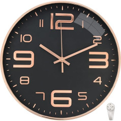 Outpicker Sienas pulkstenis bez trokšņiem 12 collas / 30 cm Modern Quartz Silent Wall Clock Sweeping Second Virtuves pulksteņi viesistabai Bērnu istaba Virtuve Guļamistaba Biroji (Black Rose Gold)