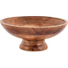 Indus Lifespace Mango koksnes augļu bļoda, apaļa bļoda augļu deserta plate Tray Virtuves pusdienu trauks (30,48 x 30,48 x 12,7 cm)