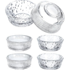 Cabilock Mini Glasschalen Set mit 6 Klarglas Dipschalen Dessertschalen Set Glasschale für Dip Sauce für Marmelade, Snack, Gewürze, Chutney, Cremes, Soja, Gewürze