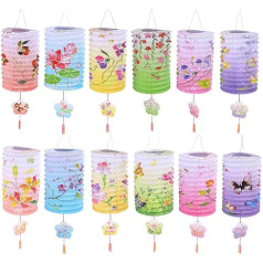 Ķīniešu papīra laternas - ķīniešu papīra laternas Lampshades griestu apdare Krāsains dzimšanas dienas kāzu ballītei Pack of 12