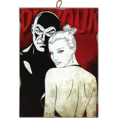 KUSTOM ART Vintage stila sērija Komiksi Diabolik un Eva Kant Druka uz koka 40 x 30 cm