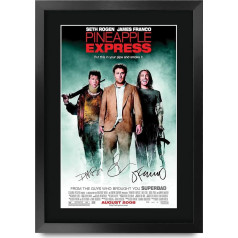 HWC Trading Pineapple Express A3 Framed Signed Printed Autographs Picture Print Photo Display Gift for Seth Rogen James Franco Danny Mcbride Film Fans