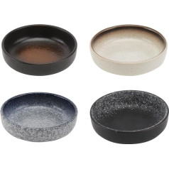 Cabilock Set of 4 Dipping Bowls Ceramic Sauce Dish Japanese Spice Bowls Sushi Dipping Bowl Appetizer Plate Ceramic Serving Single Spices Portion Cups Ramekins for Home Kitchen