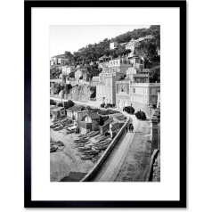 Mākslas pietura Vintage foto CORNICHE Road Marseļas ierāmēta drukāt F12X3099