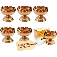 Amatnieks Diwali Puja Jyoti Diya Diya Indijas Pooja eļļas lampa, diametrs 3,8 cm, Diwali eļļas lampa, sveces turētājs, Diwali rotājums, 6 gab., komplekts