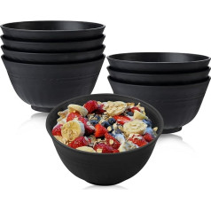 Pleafind Kunststoffschalen 8er Set, 680.4 g Müslischalen für Mehrzwecknutzung, unzerbrechliche und langlebige Salatschüssel, spülmaschinen- und mikrowellengeeignet, BPA-frei, Idee für Camping,