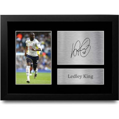 HWC Trading FR A4 Ledley King Tottenham Hotspurs Spurs Dāvanas ar parakstu, montēta fotogrāfija A4 autogrāfu displejs