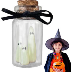 PUCHEN Haustiergeist in Einer Flasche,Halloween-Schreibtisch-Ornament, leuchtet im Dunkeln, Geist in Einer Flasche - Miniatur-Geistergeschenk für Wand, Fenster, lustige Halloween-Verzierung