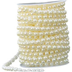 VILLCASE 1 Roll Pearl Chain pērļu ķēdes pērļu aizkaru kāzu apdare Plastmasas aizkaru Ziemassvētku eglīte Garland Pearl Trim Ziemassvētku eglīte Pearl Garland Bagāžas piederumi DIY Materiāls pērļu piekariņš