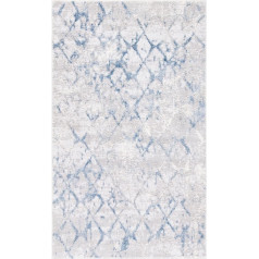 Safavieh Modern Trellis Distressed paklājs viesistabai, ēdamistabai, guļamistabai - Amelia Collection, ar īsu kaudzi, gaiši pelēks un zils, 76 x 122 cm